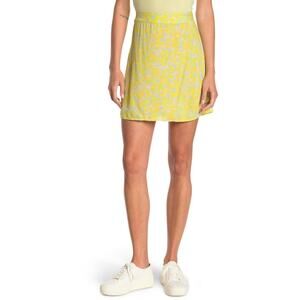 Yellow Calico Mini Skirt SIZE 3X Aline Cottage Retro Liberty Print Nordstrom NEW